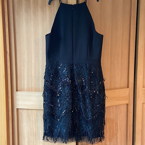 Aidan by Aidan Mattox Beaded Skirt Cocktail Minidress - Picture 3 of 10